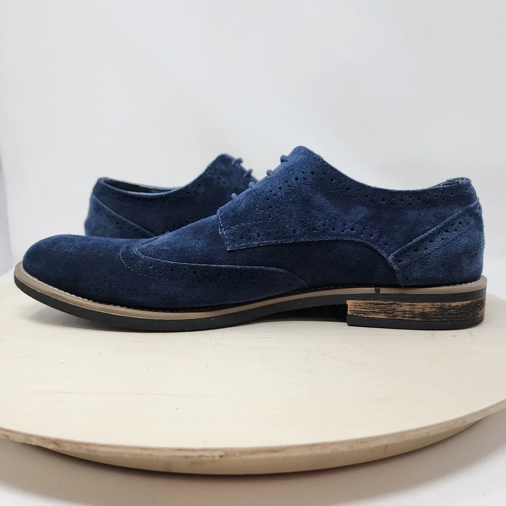 Bruno Marc Blue Suede Shoe‎ 13 Men Urban 08 Wingtip Brogue Oxford Dress Leather